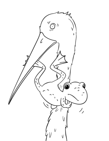 Frog Escaping Coloring Page